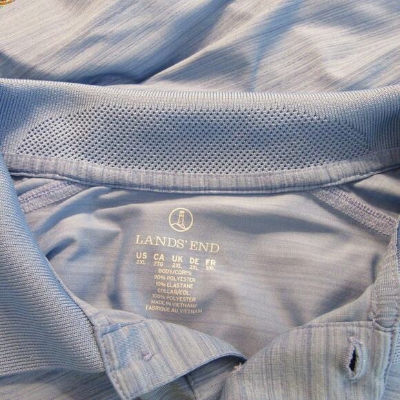 Lands’ End Polo Golf Shirt Men’s Size 2XL Short Sleeves Blue - Picture 10 of 11